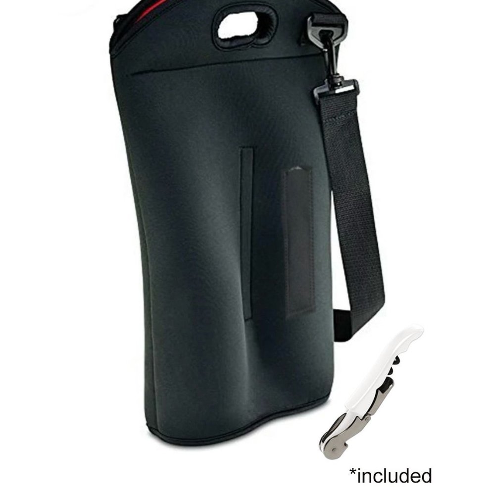 2 Bottle Wine Carrier Travel Bag